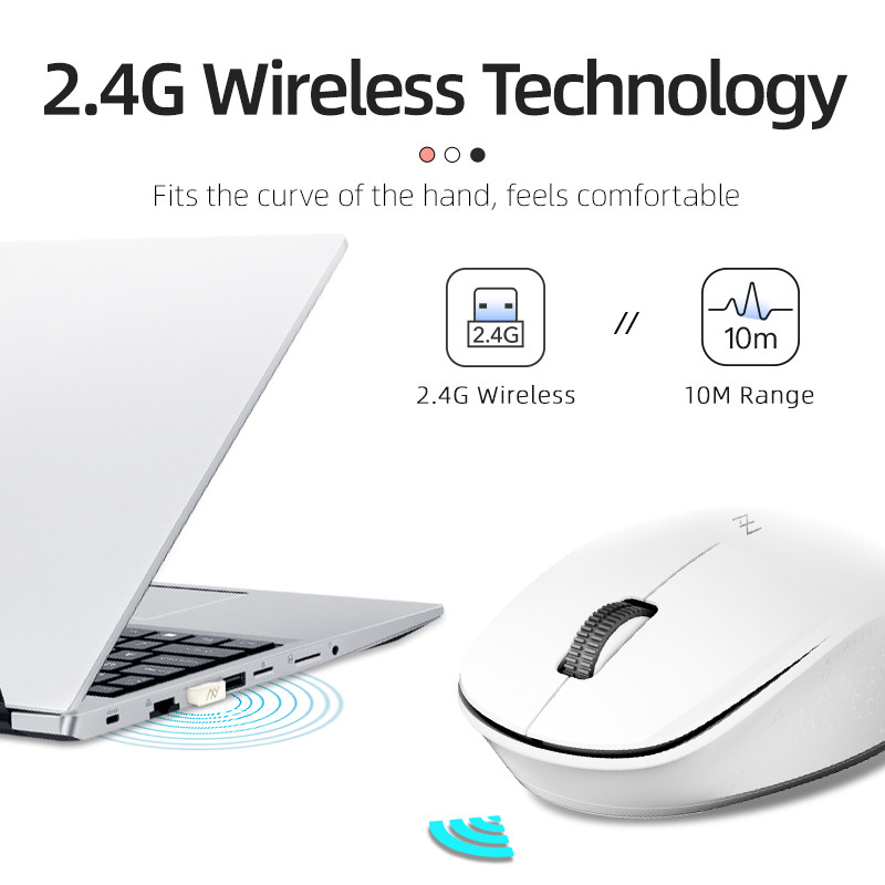 Machenike CM310 Bežični miš Tihi gumbi Ergonomski miševi za isključivanje zvuka Računalni miš 1600 DPI Optički 2.4G prijamnik Tanak miš