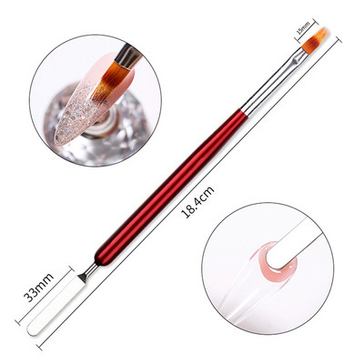 Dual End Nail Art Stripes Lines Liner DIY Festőecset Folyékony Púder Akril UV GEL Extension Builder Francia rajztoll