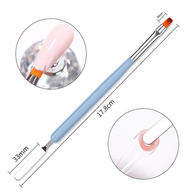 Dual End Nail Art Stripes Lines Liner DIY Festőecset Folyékony Púder Akril UV GEL Extension Builder Francia rajztoll