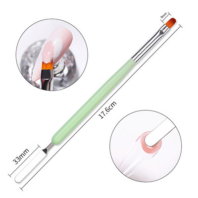Dual End Nail Art Stripes Lines Liner DIY Festőecset Folyékony Púder Akril UV GEL Extension Builder Francia rajztoll