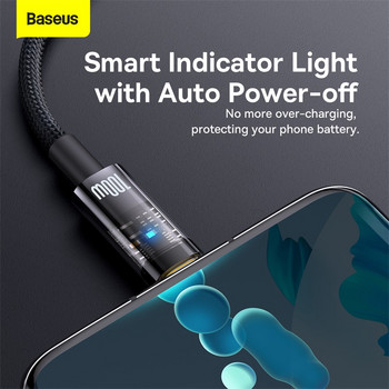 Baseus 100W USB Type C кабел за Huawei P40 Pro Mate 30 Автоматично изключване 100W кабел за бързо зареждане за Samsung S21 ultra S20
