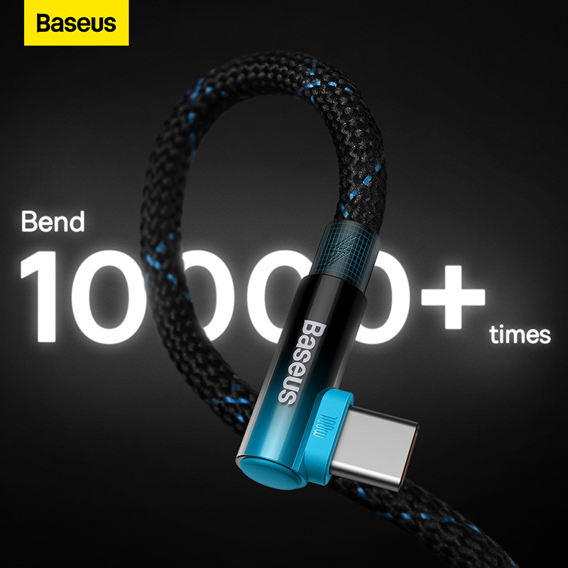 Baseus USB tip C 100W PD Încărcare rapidă Cablu cot de 90 de grade C la C QC4.0 5A Cablu de gaming încărcător rapid pentru Samsung S20 Macbook