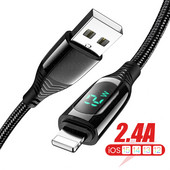 LED zaslon USB kabel za iPhone 14 13 12 11 Pro Xs Max XR 8 7 Punjač za brzo punjenje Podatkovni kabel mobilnog telefona za iPad Žičani kabel