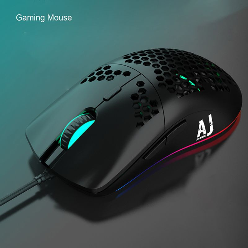 AJ390/AJ39 Mouse ușor cu fir Mouse de gaming cu gol Mouse 6 DPI reglabil 7 taste pentru sisteme Windows 2000/XP/Vista/7/8/10