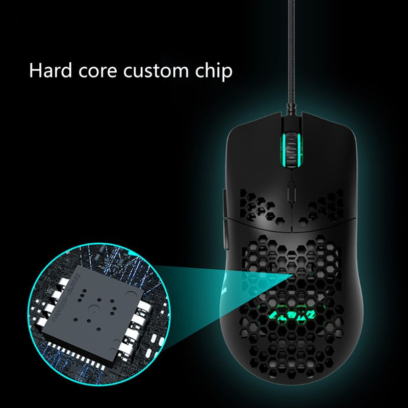 AJ390/AJ39 Mouse ușor cu fir Mouse de gaming cu gol Mouse 6 DPI reglabil 7 taste pentru sisteme Windows 2000/XP/Vista/7/8/10
