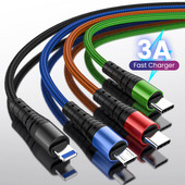 4 az 1-ben USB Type C töltőkábel iPhone 13 12 11 Pro Max 3 az 1-ben 2 az 1-ben 3A USB töltőkábel Micro USB kábel Huawei Samsung készülékhez