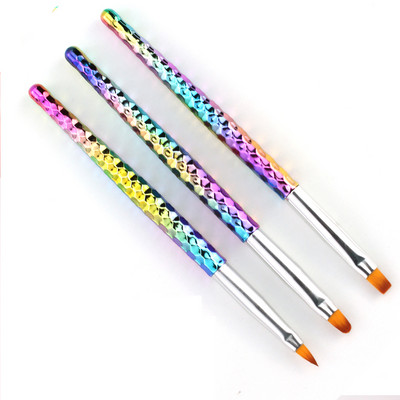3Pcs/Set Nail Art Kist Rainbow Color Crystal Liner Točkasti Akrilni graditelj Slikarstvo Olovka za crtanje UV Gel Alat za manikuru
