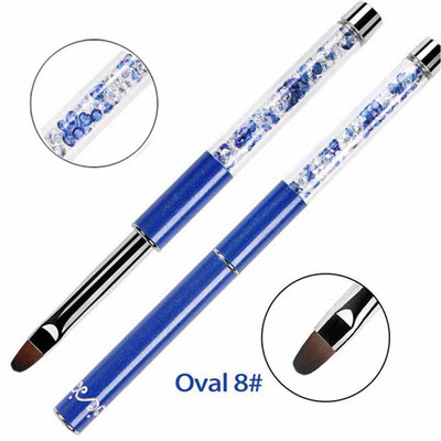 BQAN 2#4#6#8#10# Nail Art Brush UV gél lakk ecset festő ecset kék strassz fogantyú körömrajz ecset barkács manikűr eszköz