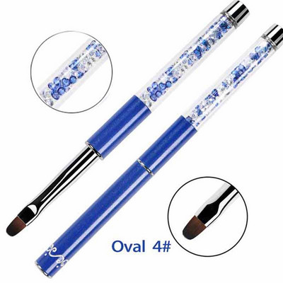 BQAN 2#4#6#8#10# Nail Art Brush UV gél lakk ecset festő ecset kék strassz fogantyú körömrajz ecset barkács manikűr eszköz