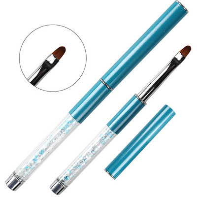 BQAN 2#4#6#8#10# Nail Art Brush UV gél lakk ecset festő ecset kék strassz fogantyú körömrajz ecset barkács manikűr eszköz