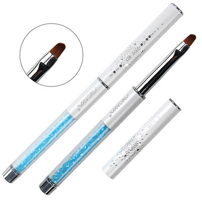 BQAN 2#4#6#8#10# Nail Art Brush UV gél lakk ecset festő ecset kék strassz fogantyú körömrajz ecset barkács manikűr eszköz
