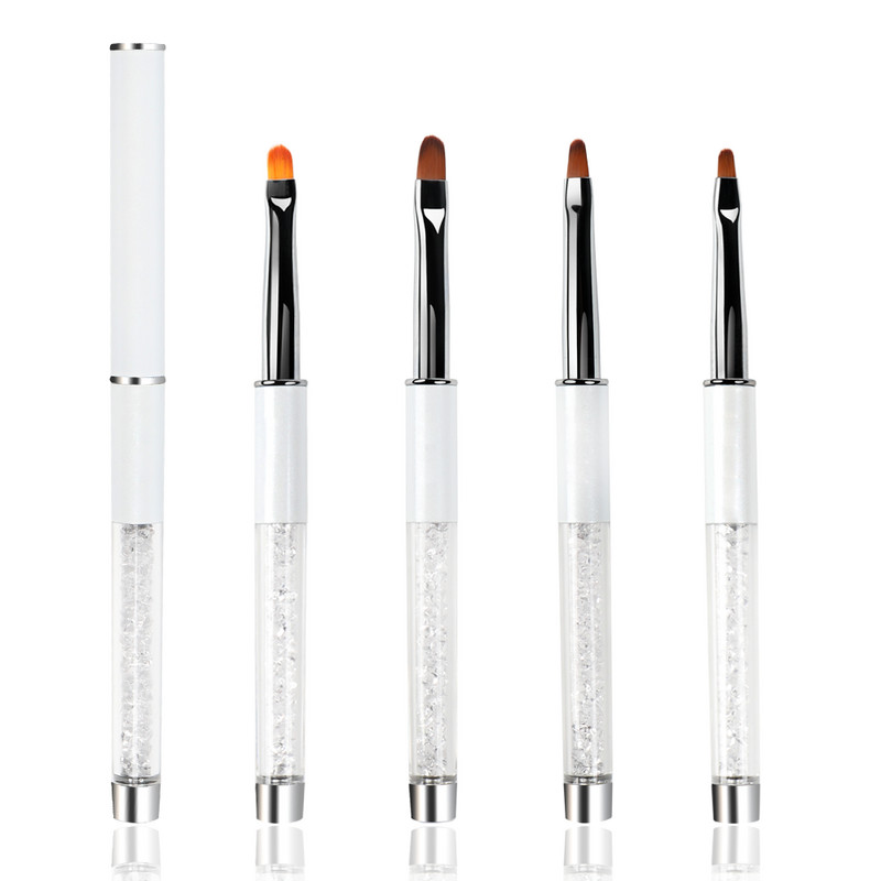 BQAN 2#4#6#8#10# Nail Art Brush UV gél lakk ecset festő ecset kék strassz fogantyú körömrajz ecset barkács manikűr eszköz