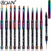 BQAN 1db Rainbow körömkefe körömdíszítő ecset vonalfestő ecsetek kristály akril vékony bélés rajztoll manikűr eszközök UV gél