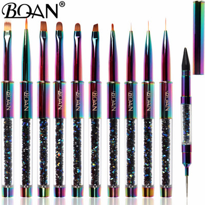 BQAN 1 τεμ. Rainbow Nail Brush Nail Art Brush Line Painting Πινέλα Κρυστάλλινα ακρυλικά Thin Liner σχεδίασης στυλό Εργαλεία μανικιούρ UV Gel