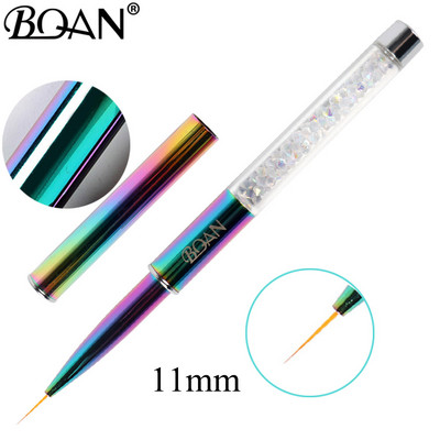 BQAN 1db Rainbow körömkefe körömdíszítő ecset vonalfestő ecsetek kristály akril vékony bélés rajztoll manikűr eszközök UV gél