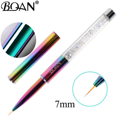 BQAN 1db Rainbow körömkefe körömdíszítő ecset vonalfestő ecsetek kristály akril vékony bélés rajztoll manikűr eszközök UV gél