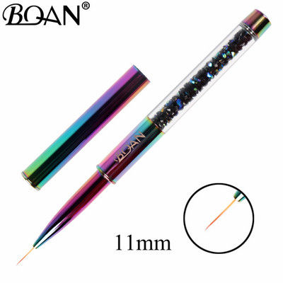 BQAN 1db Rainbow körömkefe körömdíszítő ecset vonalfestő ecsetek kristály akril vékony bélés rajztoll manikűr eszközök UV gél