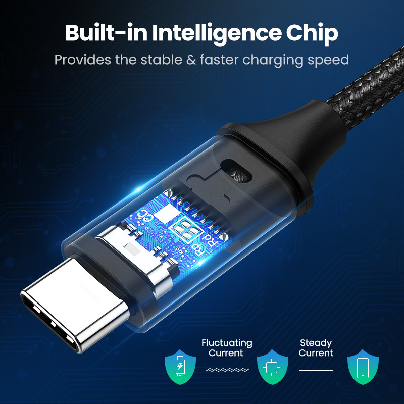 Kábel UGREEN USB Type-C na USB C pre Samsung S10 S9Plus PD 60W rýchle nabíjanie Quick Charge 4.0 kábel USB C pre Macbook Pro PD kábel