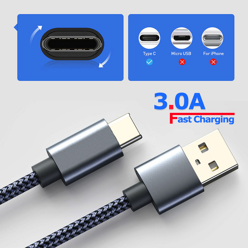 Suntaiho 3PCS USB Type C kábel Gyorstöltő adatkábel Xiaomi 12 poco f3 Huawei Samsung mobiltelefon töltőkábel USB C kábelhez