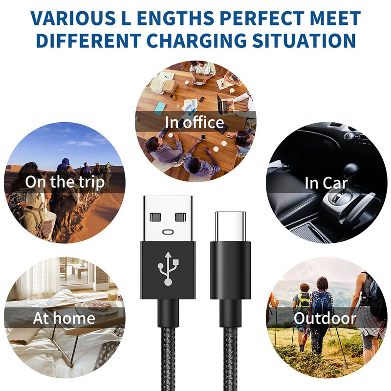Suntaiho 3PCS USB Type C kábel Gyorstöltő adatkábel Xiaomi 12 poco f3 Huawei Samsung mobiltelefon töltőkábel USB C kábelhez