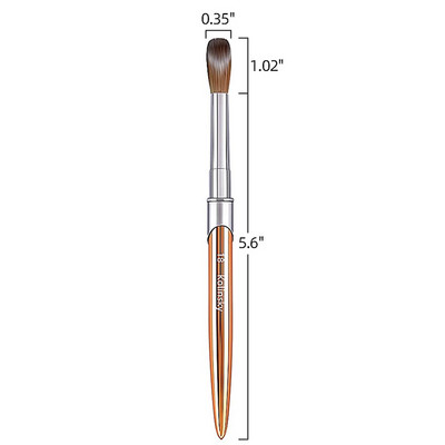 100% Kolinsky akrilna četkica za nokte Ovalna naborana zlatna ručka profesionalne salonske kvalitete za akrilni puder veličina 2-18#