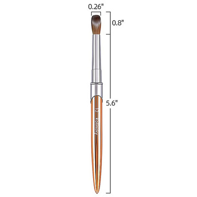 100% Kolinsky akrilna četkica za nokte Ovalna naborana zlatna ručka profesionalne salonske kvalitete za akrilni puder veličina 2-18#