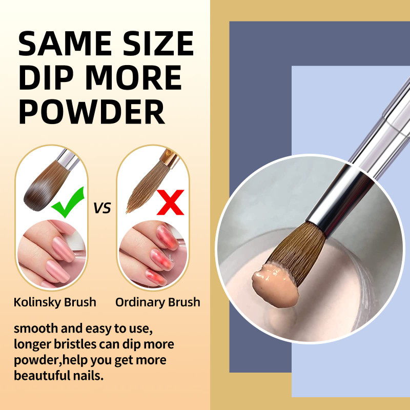 100% Kolinsky akrilna četkica za nokte Ovalna naborana zlatna ručka profesionalne salonske kvalitete za akrilni puder veličina 2-18#