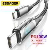 Essager USB C na USB tip C kabel PD100W 5A brzi punjač QC 4.0 za Xiaomi Poco prijenosno računalo iPad Huawei Oneplus kabel za punjenje telefona