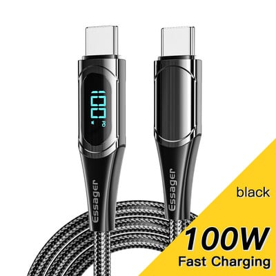 Essager USB C na USB tip C kabel PD100W 5A brzi punjač QC 4.0 za Xiaomi Poco prijenosno računalo iPad Huawei Oneplus kabel za punjenje telefona