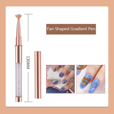 Hot Sale Rose Gold akril gél ecset UV gél rajzecsetek sapkával strasszos fém nyéllel szalon barkács manikűr eszközök