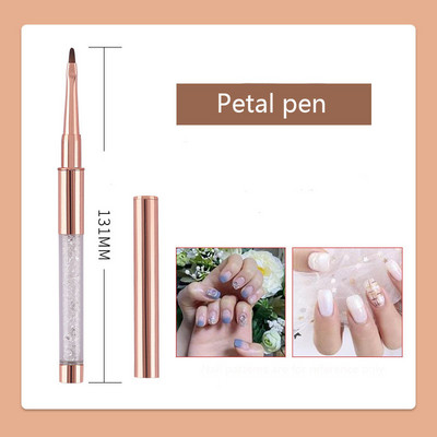 Hot Sale Rose Gold akril gél ecset UV gél rajzecsetek sapkával strasszos fém nyéllel szalon barkács manikűr eszközök