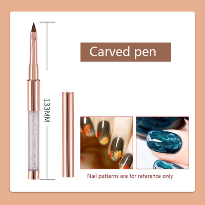 Hot Sale Rose Gold akril gél ecset UV gél rajzecsetek sapkával strasszos fém nyéllel szalon barkács manikűr eszközök