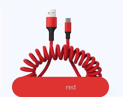 Uvlačivi 5A super punjenje 5A brzo punjenje opružni pleteni USB tip C kabel punjača žičani kabel za Huawei Xiaomi Samsung