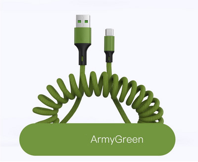 Uvlačivi 5A super punjenje 5A brzo punjenje opružni pleteni USB tip C kabel punjača žičani kabel za Huawei Xiaomi Samsung