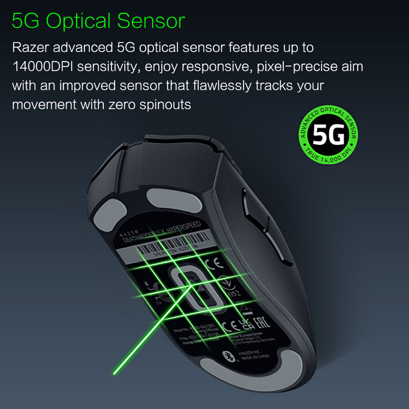 Razer DeathAdder V2 X HyperSpeed Dual-mode bežični miš za igranje 5G optički senzor 14000DPI 7 programabilnih tipki