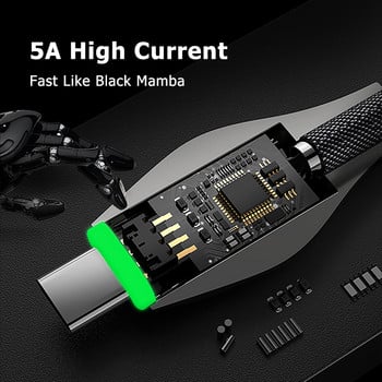 5A кабел за бързо зареждане тип C за Huawei P40 P30 Pro Turbo Charge кабел за Xiaomi Redmi Series USB C кабел за Samsung S20 S10