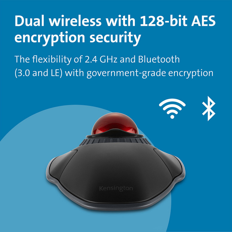 Kensington Original Orbit bežični miš s kuglicom 2,4 GHz + Bluetooth s prstenom za pomicanje za AutoCAD K70992/K70993