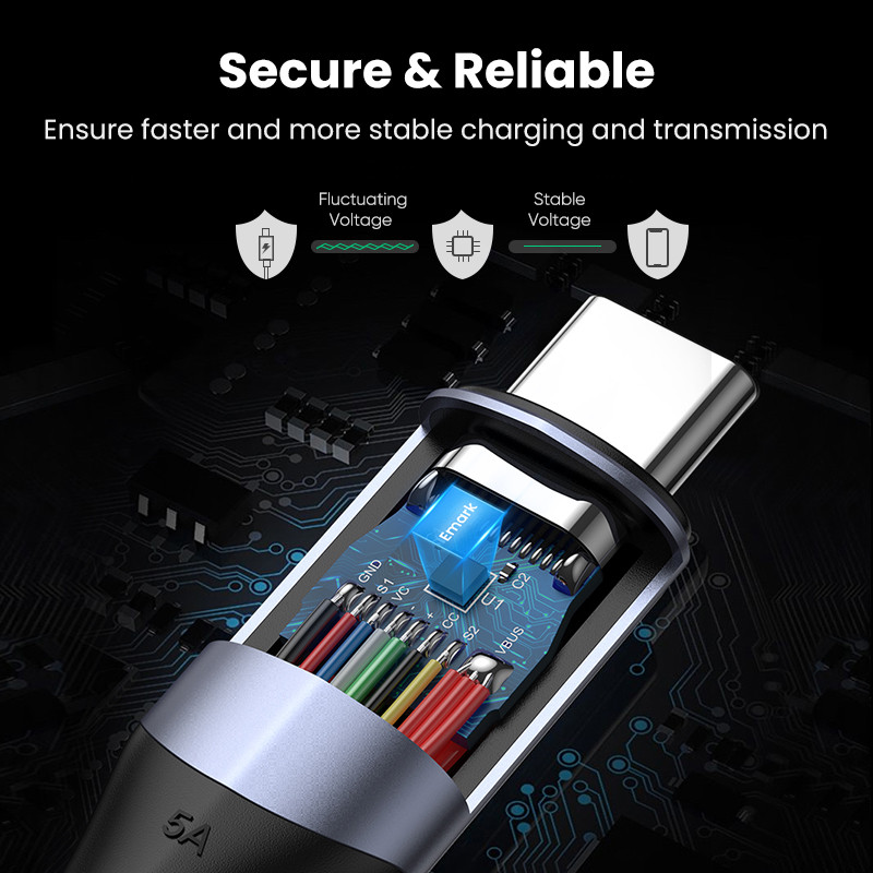 Καλώδιο Ugreen 5A USB C σε Type C για Macbook Pro PD100W USB 3.1 Gen 2 Fast Cable USB C για Samsung S9 Note 9 Quick Charge4.0 Cord