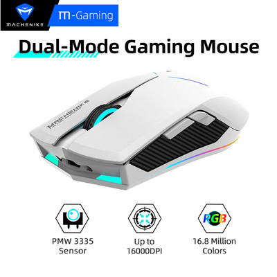 Machenike M7 divrežīmu bezvadu pele vadu biroja spēļu pele 16000 DPI 95g programmējamas uzlādējamas RGB fona apgaismojuma peles