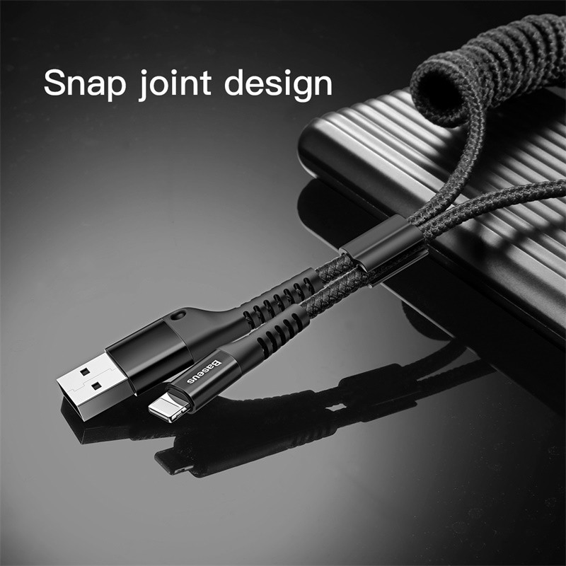 Για usb καλώδιο ελατηρίου lightning για iPhone 14 13 12 11 xs xr 8 7 6 ipad καλώδιο φορτιστή κινητού τηλεφώνου γρήγορη φόρτιση δεδομένων 1m Αρχικό