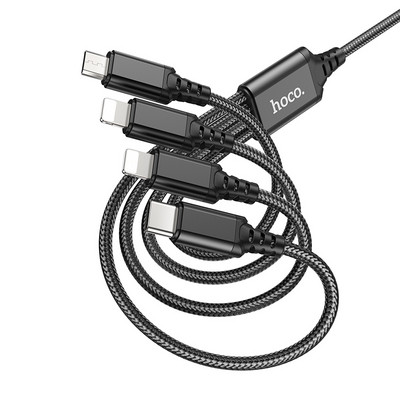 Καλώδιο USB HOCO 4 σε 1 για iPhone 13 12 11 Καλώδιο Android Micro USB Type C για Xiaomi Καλώδιο γρήγορης φόρτισης Samsung S22 S20 Huawei