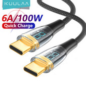 KUULAA 100W USB Type C σε USB C Καλώδιο USB-C PD 6A Καλώδιο ταχείας φόρτισης για Macbook Καλώδιο USBC Samsung Xiaomi Type-C