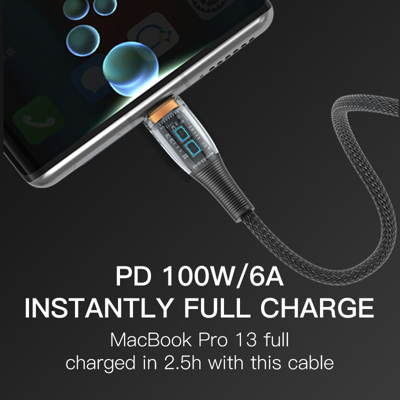 KUULAA 100W USB Type C σε USB C Καλώδιο USB-C PD 6A Καλώδιο ταχείας φόρτισης για Macbook Καλώδιο USBC Samsung Xiaomi Type-C