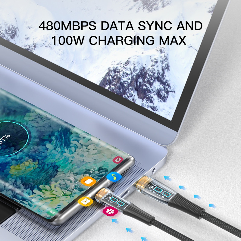 KUULAA 100W USB Type C σε USB C Καλώδιο USB-C PD 6A Καλώδιο ταχείας φόρτισης για Macbook Καλώδιο USBC Samsung Xiaomi Type-C