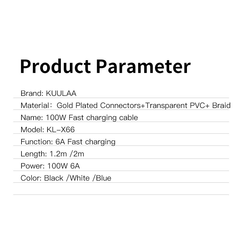 KUULAA 100W USB Type C σε USB C Καλώδιο USB-C PD 6A Καλώδιο ταχείας φόρτισης για Macbook Καλώδιο USBC Samsung Xiaomi Type-C