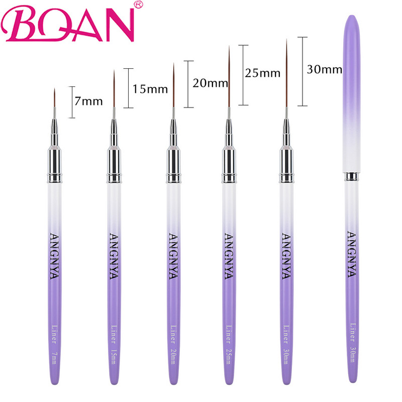 BQAN 1 db Kolinsky Nail Art Liner Festés Ecset Toll Manikűr Nail Art eszköz Gél polírozó toll Köröm Folyékony Púder Eszközök