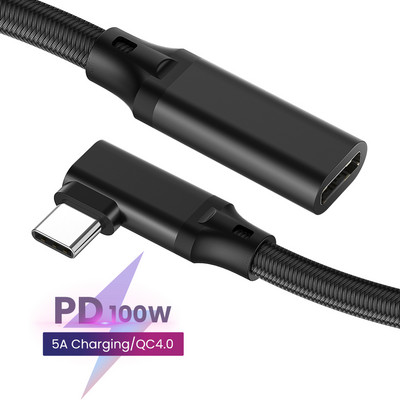 Καλώδιο επέκτασης HD 4K Type-C 100W PD 5A Κάμψη ορθής γωνίας 90 μοιρών 3,1C Τύπος C για φορητούς υπολογιστές Macbook SAMSUNG