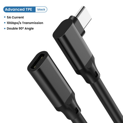 Καλώδιο επέκτασης HD 4K Type-C 100W PD 5A Κάμψη ορθής γωνίας 90 μοιρών 3,1C Τύπος C για φορητούς υπολογιστές Macbook SAMSUNG