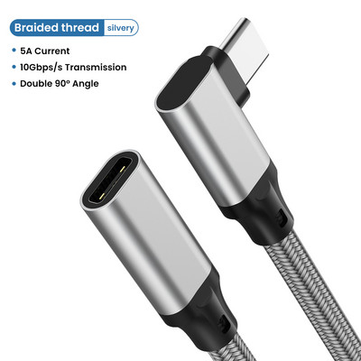 Καλώδιο επέκτασης HD 4K Type-C 100W PD 5A Κάμψη ορθής γωνίας 90 μοιρών 3,1C Τύπος C για φορητούς υπολογιστές Macbook SAMSUNG