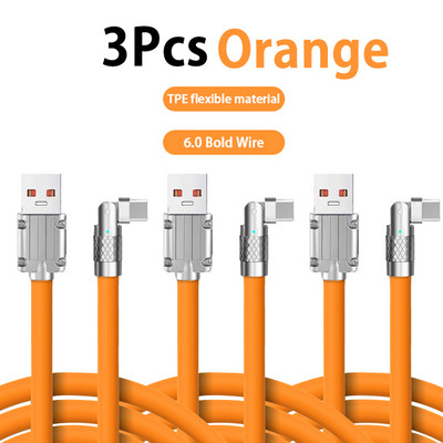 120 W 6A itin greito įkrovimo kabelis skysto silikono C tipo USB C laidas 1,2 m, skirtas Xiaomi Huawei Samsung USB Bold duomenų kabeliui